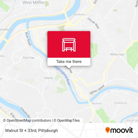Mapa de Walnut St + 33rd