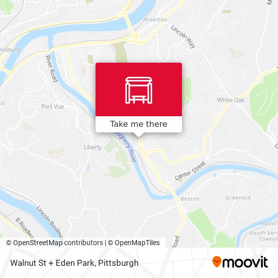 Walnut St + Eden Park map