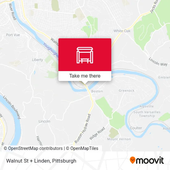 Walnut St + Linden map