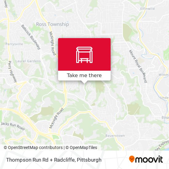 Thompson Run Rd + Radcliffe map