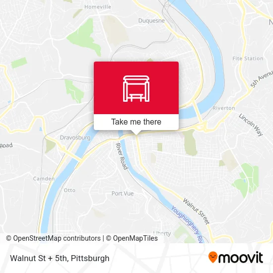 Walnut St + 5th map