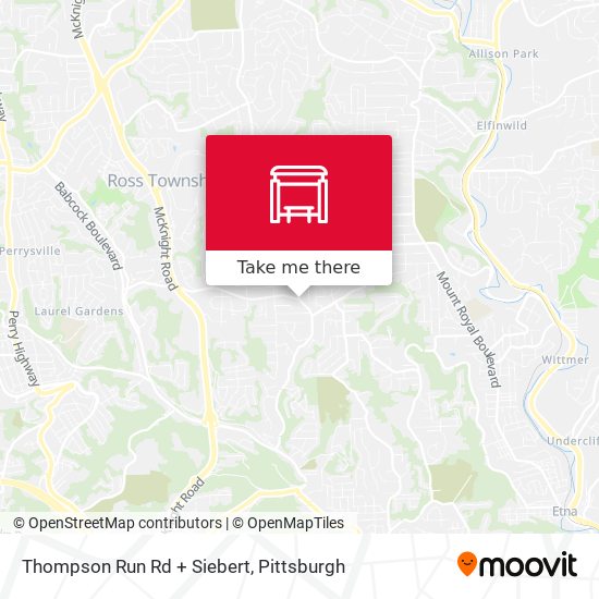 Thompson Run Rd + Siebert map