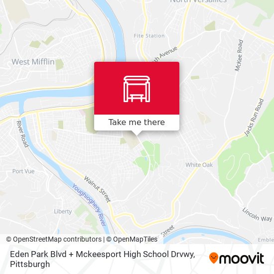 Eden Park Blvd + Mckeesport High School Drvwy map