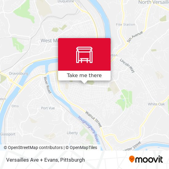 Versailles Ave + Evans map