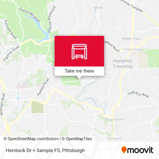 Mapa de Hemlock Dr + Sample FS
