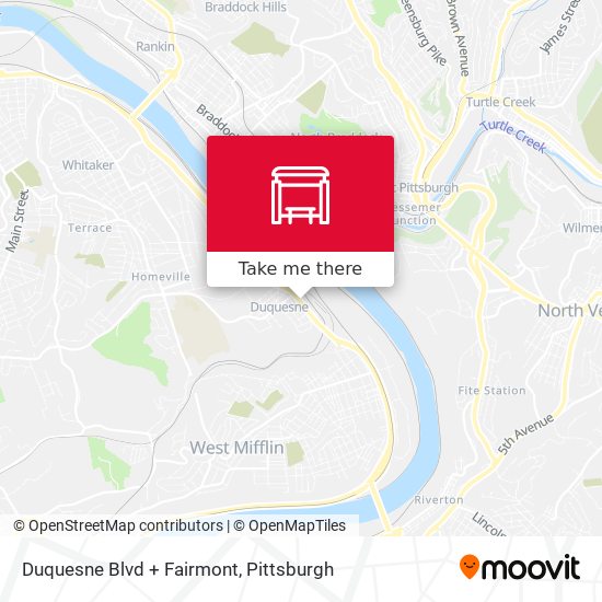 Duquesne Blvd + Fairmont map