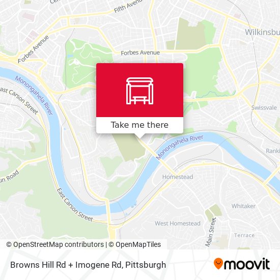 Browns Hill Rd + Imogene Rd map