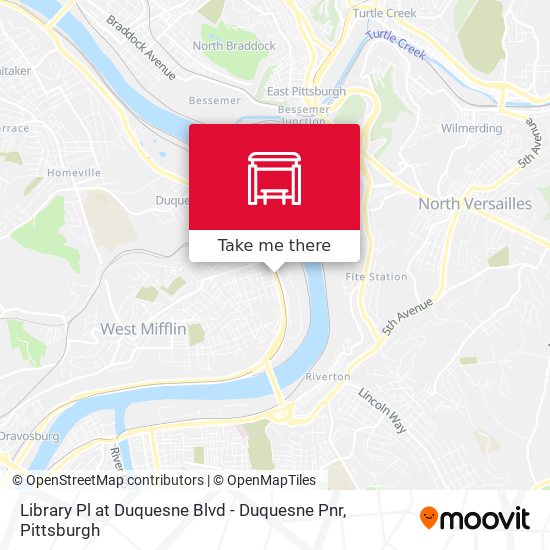 Library Pl at Duquesne Blvd - Duquesne Pnr map