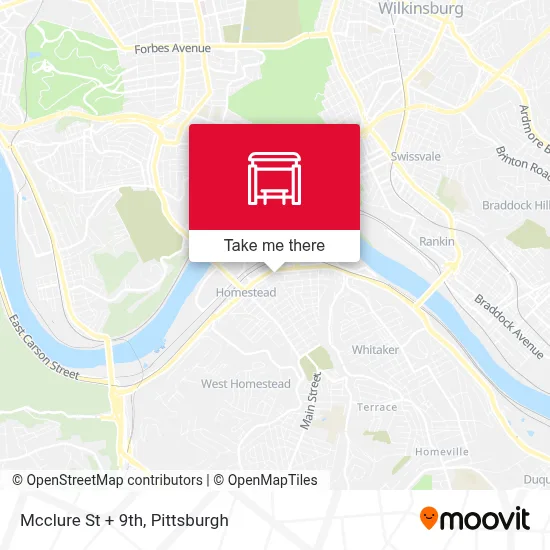 Mcclure St + 9th map