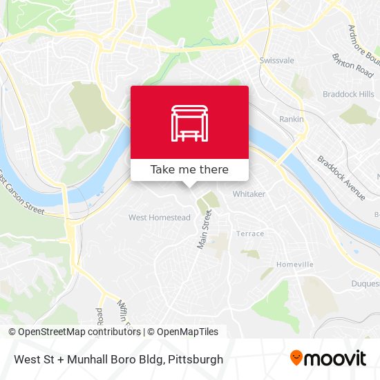 West St + Munhall Boro Bldg map