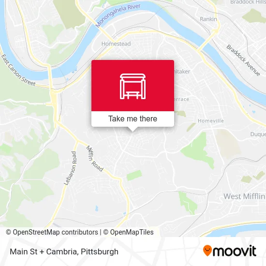 Main St + Cambria map