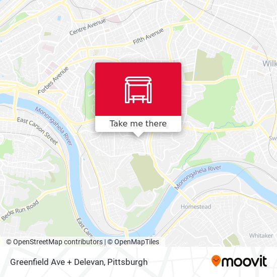 Greenfield Ave + Delevan map
