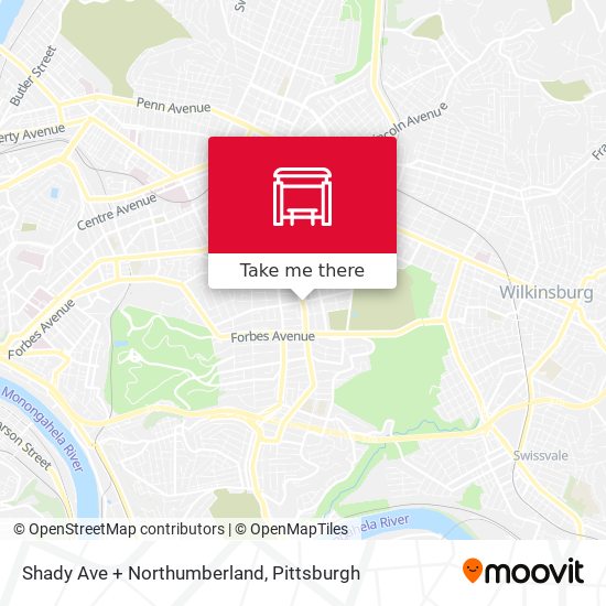 Shady Ave + Northumberland map