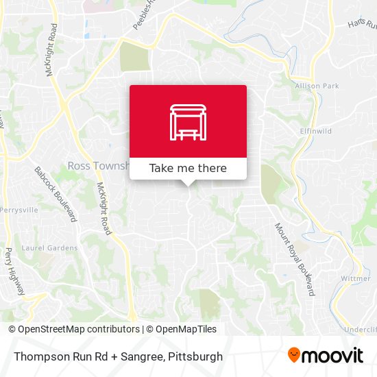 Thompson Run Rd + Sangree map