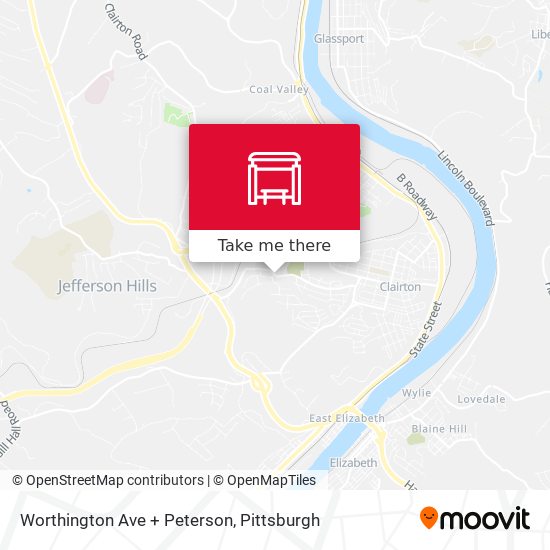 Worthington Ave + Peterson map