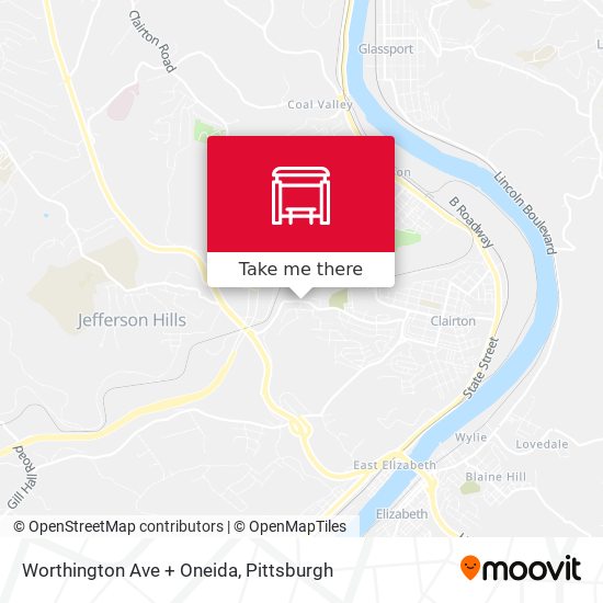 Worthington Ave + Oneida map