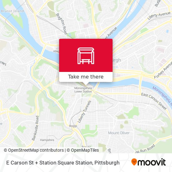 Mapa de E Carson St + Station Square Station