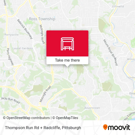 Thompson Run Rd + Radcliffe map