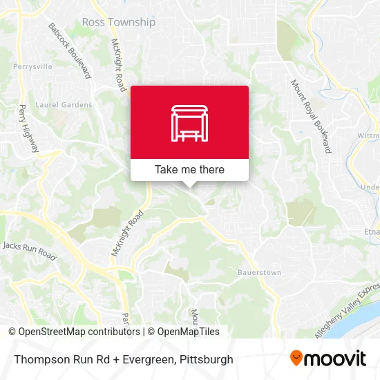 Mapa de Thompson Run Rd + Evergreen