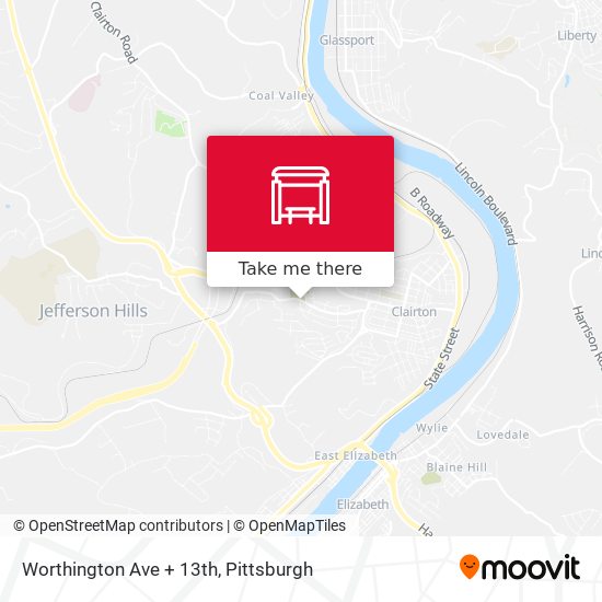 Worthington Ave + 13th map