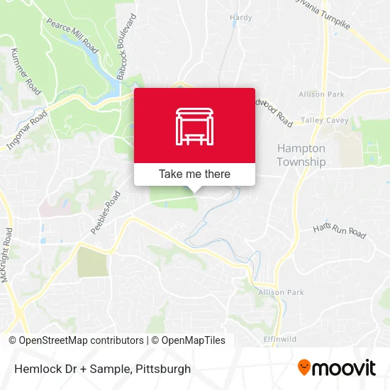 Mapa de Hemlock Dr + Sample
