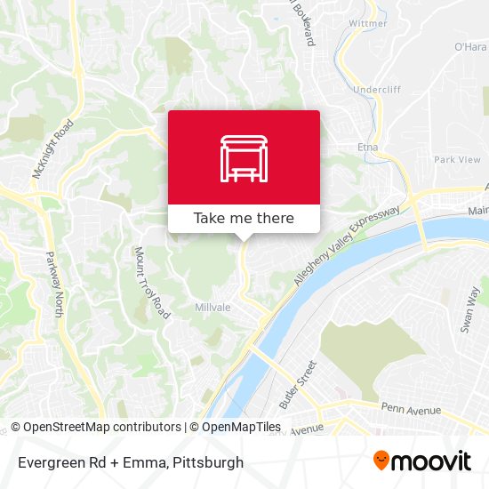 Evergreen Rd + Emma map