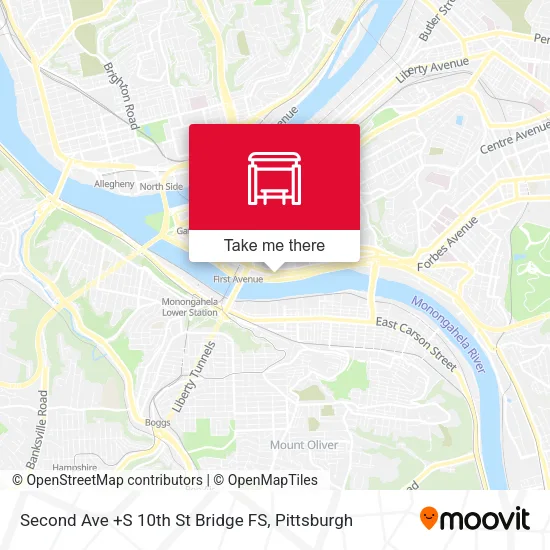Mapa de Second Ave +S 10th St Bridge FS