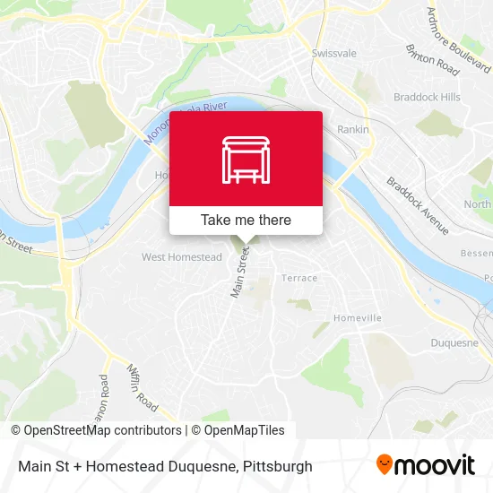Main St + Homestead Duquesne map