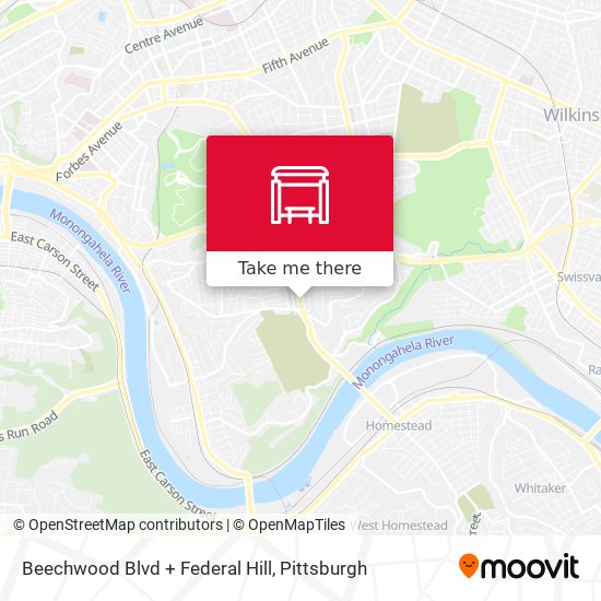 Beechwood Blvd + Federal Hill map