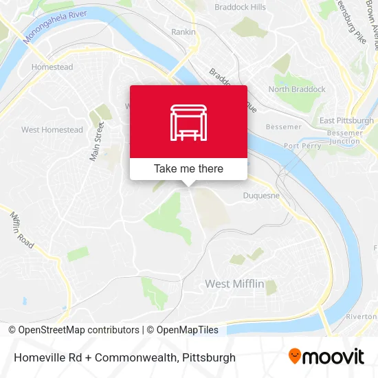 Homeville Rd + Commonwealth map