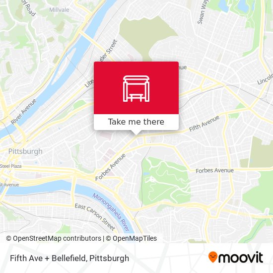 Fifth Ave + Bellefield map
