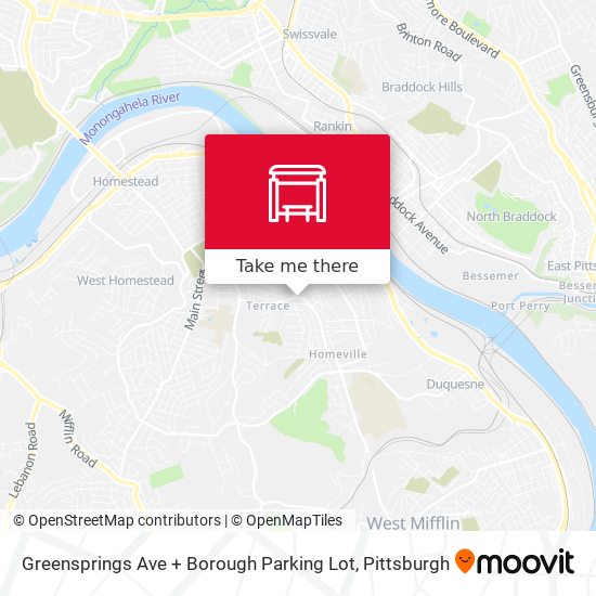 Mapa de Greensprings Ave + Borough Parking Lot