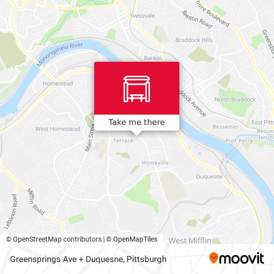Greensprings Ave + Duquesne map