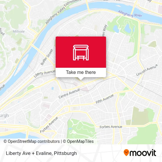 Mapa de Liberty Ave + Evaline