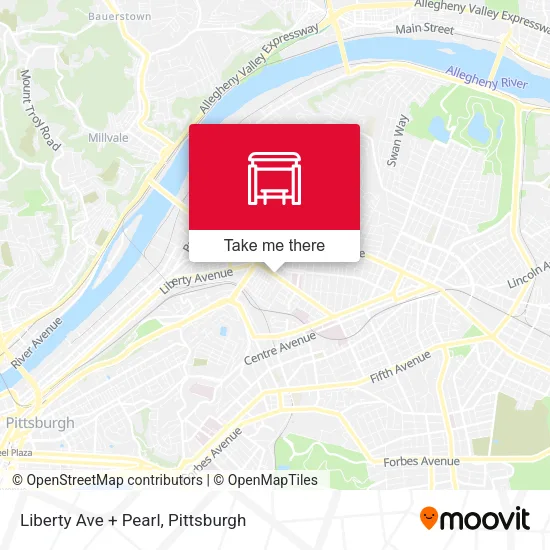 Mapa de Liberty Ave + Pearl