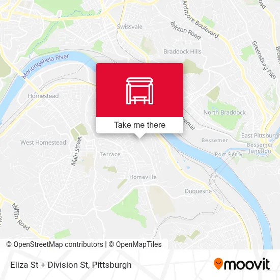 Eliza St + Division St map