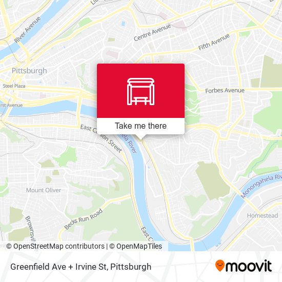 Mapa de Greenfield Ave + Irvine St