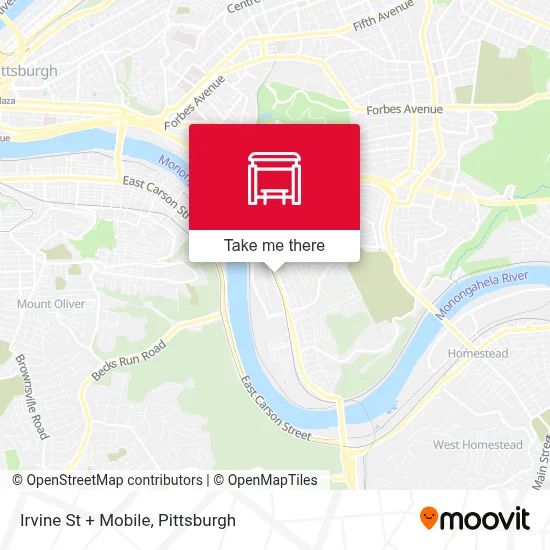 Irvine St + Mobile map