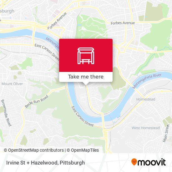 Irvine St + Hazelwood map