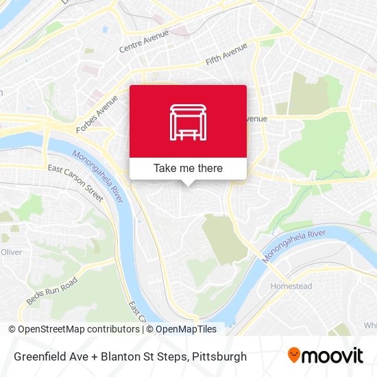 Mapa de Greenfield Ave + Blanton St Steps