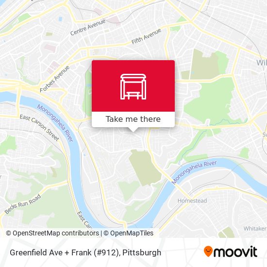 Greenfield Ave + Frank (#912) map