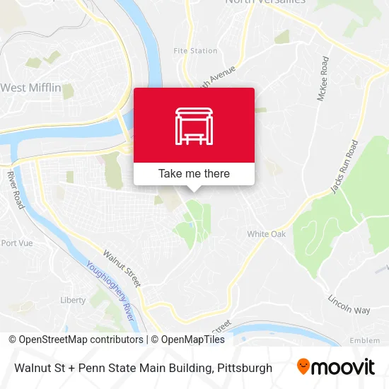 Walnut St + Penn State Main Building map