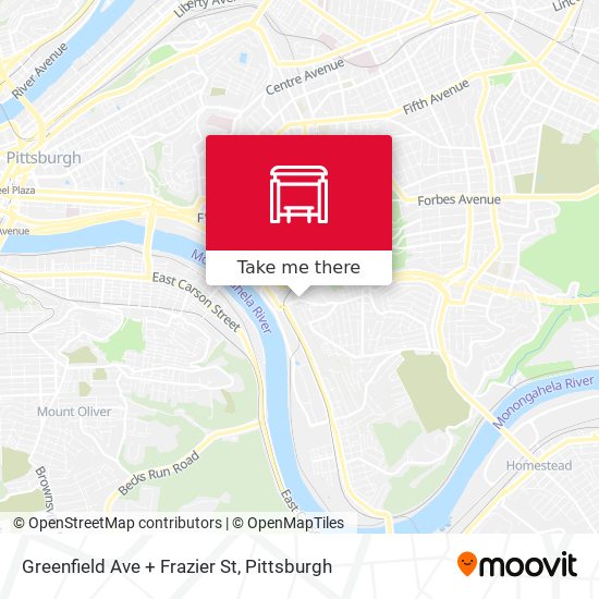 Greenfield Ave + Frazier St map