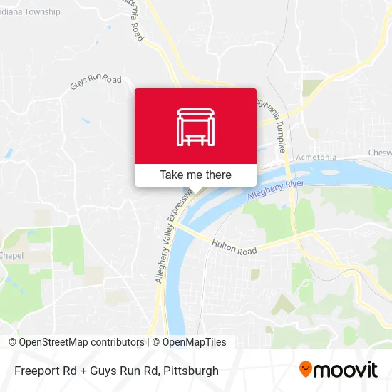 Freeport Rd + Guys Run Rd map