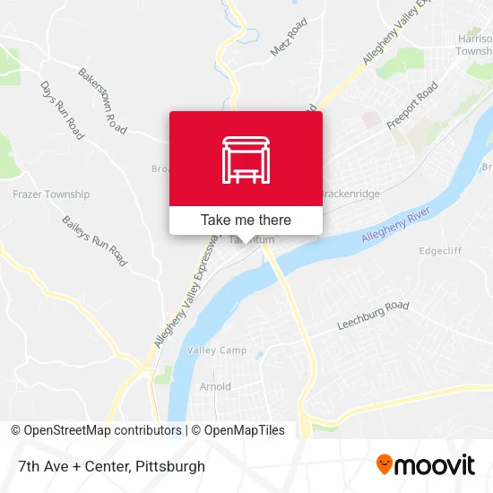 7th Ave + Center map