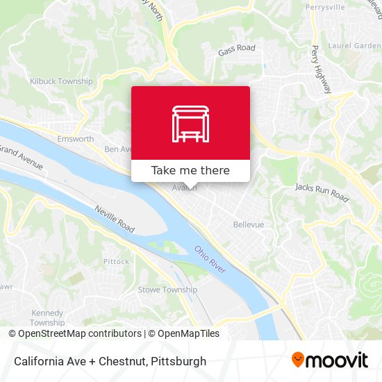 California Ave + Chestnut map