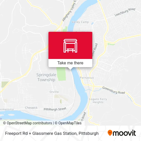 Mapa de Freeport Rd + Glassmere Gas Station