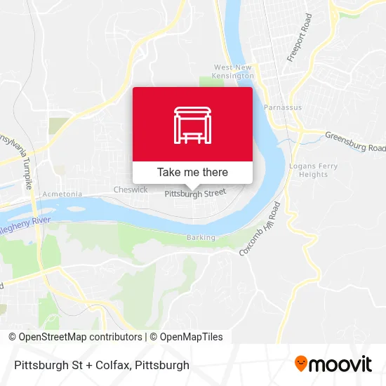 Pittsburgh St + Colfax map