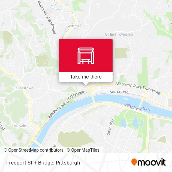 Freeport St + Bridge map