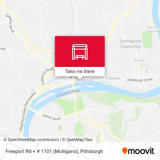 Freeport Rd + # 1101 (Mulligans) map